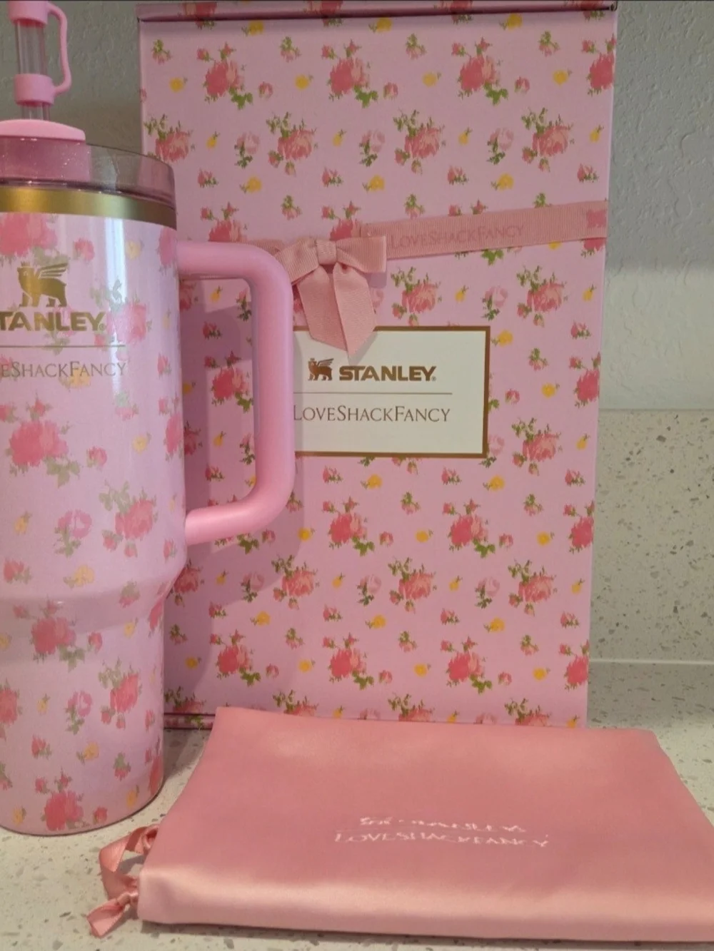 Stanley x LoveShackFancy Pink Floral Travel Tumbler - Picture 2 of 4